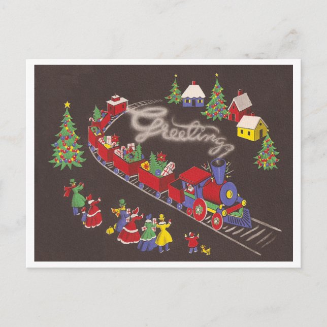 Postal Festiva Vintage Christmas Train (Anverso)