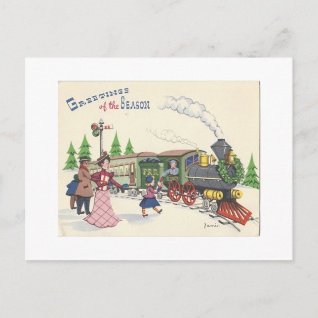 Postal Festiva Vintage Christmas Train (Anverso)