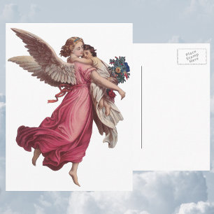 Postal Festiva Vintage Christmas, Victorian Guardian Angel