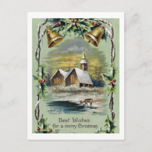 Postal Festiva Vintage Christmas Winter Scene