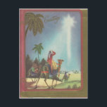 Postal Festiva Vintage Christmas Wise Men<br><div class="desc">Imagen vintage de Navidad.</div>