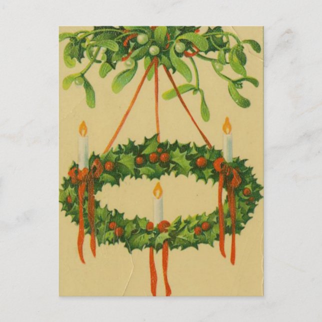 Postal Festiva Vintage Christmas Wreath Chandelier (Anverso)
