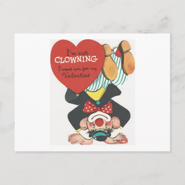 Postal Festiva Vintage Circus Clown Valentine (Anverso)