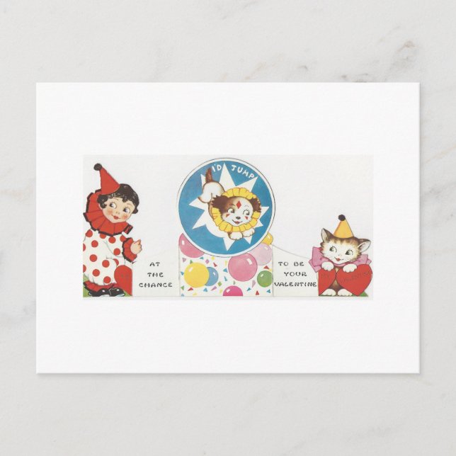 Postal Festiva Vintage Circus Valentine