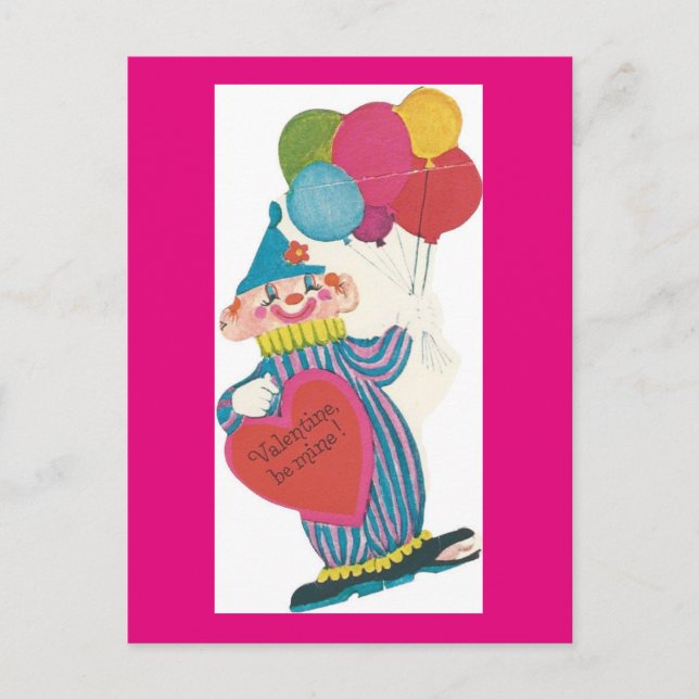 Postal Festiva Vintage Clown Valentine (Anverso)