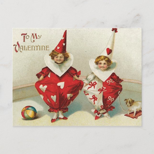 Postal Festiva Vintage Clown Valentine (Anverso)