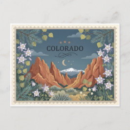 Postal Festiva Vintage Colorado State Travel