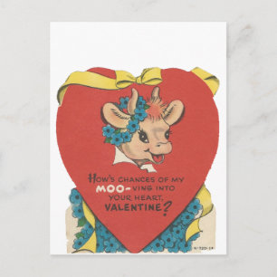 Postal Festiva Vintage "Cow Moo" Valentine