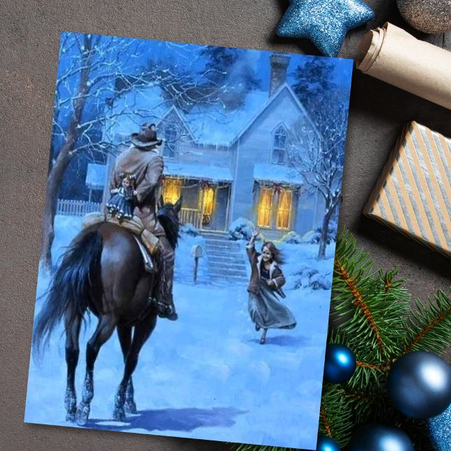 Postal Festiva Vintage Cowboy Navidades (Subido por el creador)