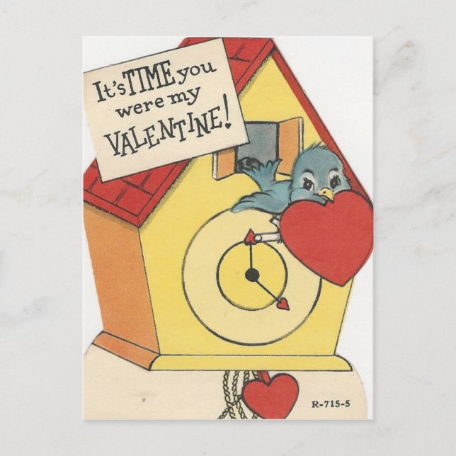 Postal Festiva Vintage Cuckoo Valentine (Anverso)