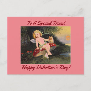Postal Festiva Vintage Cupid With Owl