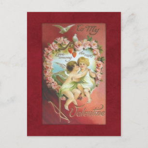 Postal Festiva Vintage Cupids Valentcard