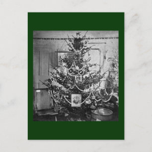 Postal Festiva Vintage de los 1800s del Victorian del árbol de