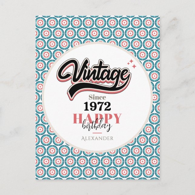Postal Festiva Vintage desde 1972 (Anverso)