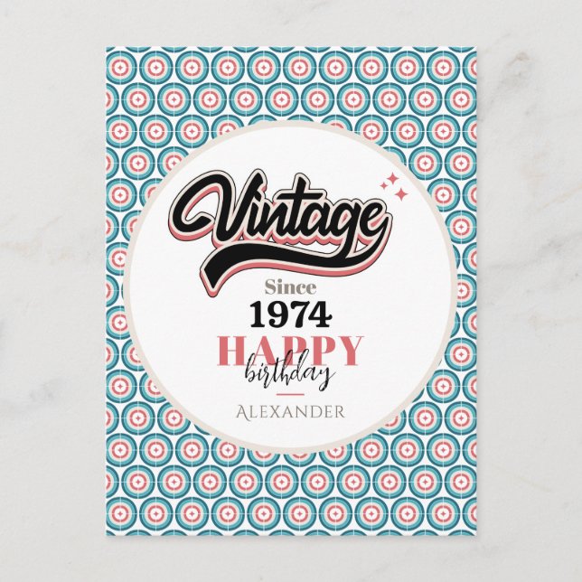 Postal Festiva Vintage desde 1974 (Anverso)
