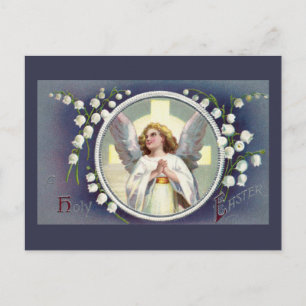 Postal Festiva Vintage Easter Angel and Lily of the Valley