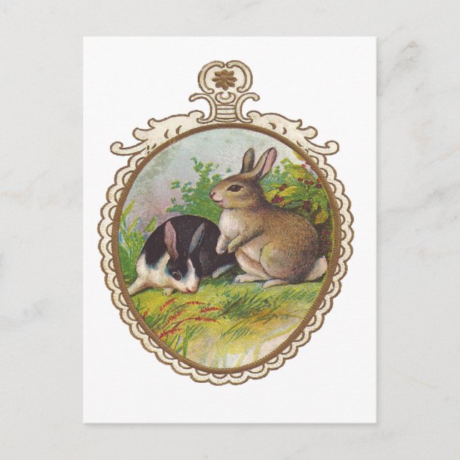 Postal Festiva Vintage Easter Bunnies (Anverso)