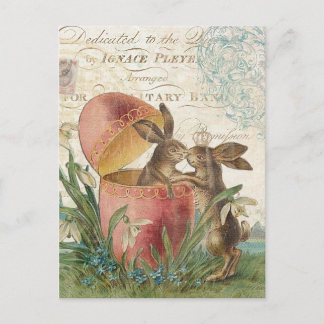 Postal Festiva Vintage Easter bunnies notecard (Anverso)