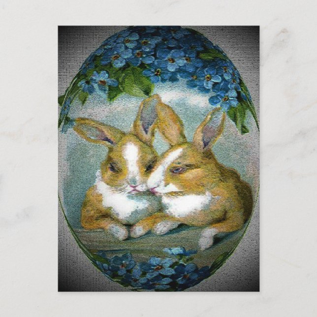 Postal Festiva Vintage Easter Bunnies Textured Image, ZSSG (Anverso)