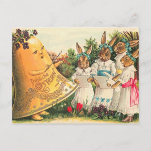Postal Festiva Vintage Easter Bunny Choir