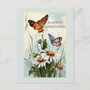 Postal Festiva Vintage Easter Butterflies Post Card