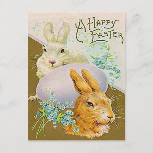 Postal Festiva Vintage Easter Egny Bunny Easter Card (Anverso)