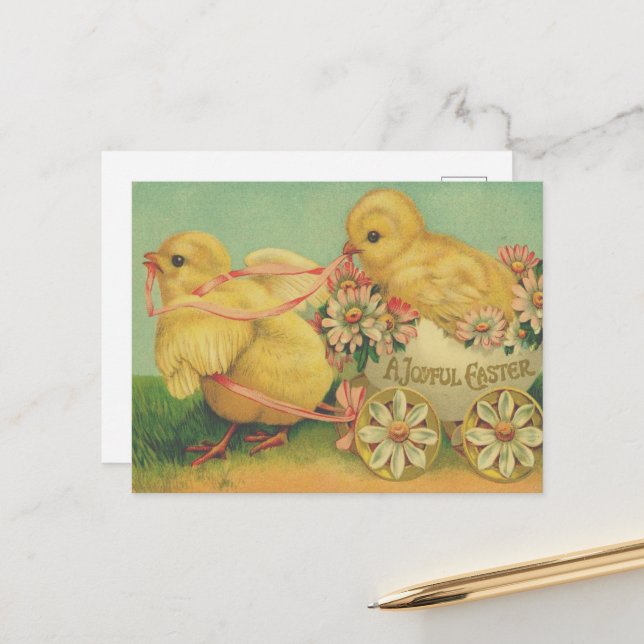 Postal Festiva Vintage Easter Greetings (Anverso/Reverso In Situ)
