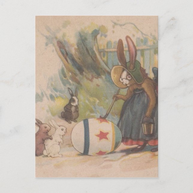 Postal Festiva Vintage Easter Rabbits (Anverso)