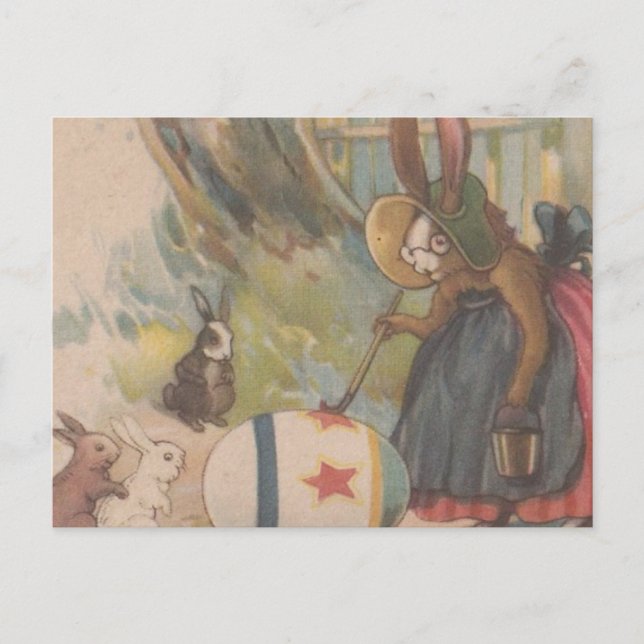 Postal Festiva Vintage Easter Rabbits (Anverso)