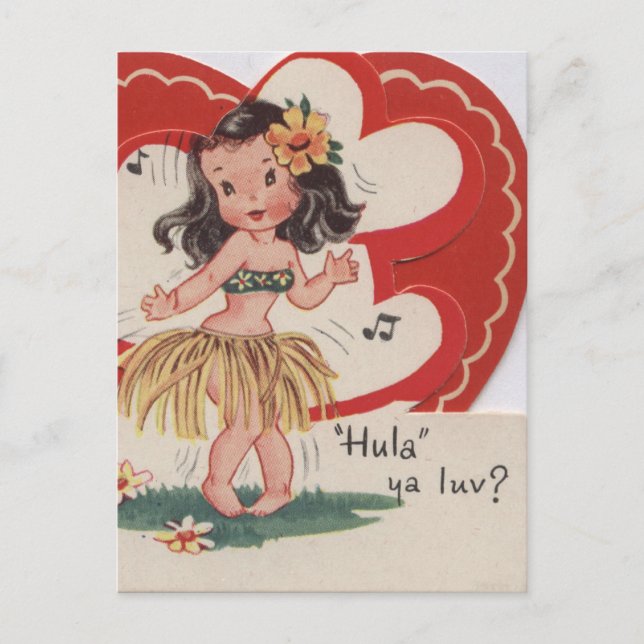 Postal Festiva Vintage : El día de San Valentín - (Anverso)