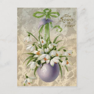 Postal Festiva Vintage El Señor Ha Subido La Pascua De Huevos De