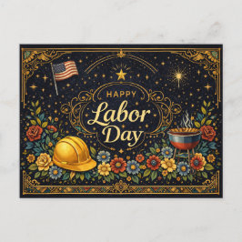 Postal Festiva Vintage Elegant Labor Day 