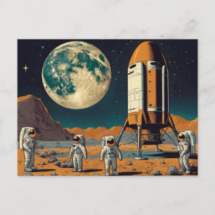 Postal Festiva Vintage Fantasy Mars Landing
