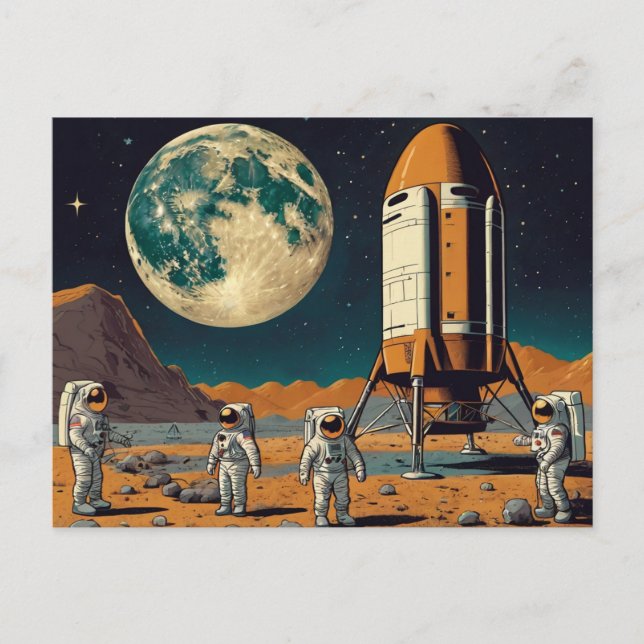 Postal Festiva Vintage Fantasy Mars Landing (Anverso)