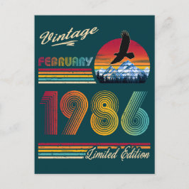 Postal Festiva Vintage February 1986 40th Birthday 40 Years bday