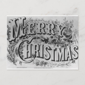 Postal Festiva Vintage "Felices Navidad" circa 1876