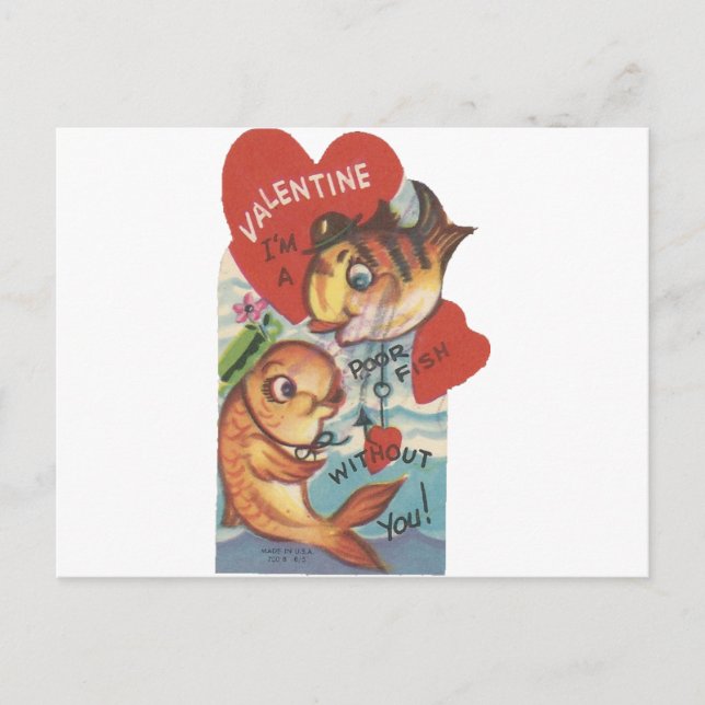 Postal Festiva Vintage Fish Valentine (Anverso)