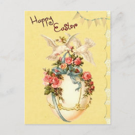 Postal Festiva Vintage Floral Happy Easter Egre