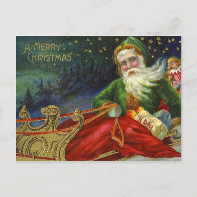 Postal Festiva Vintage German Santa Claus (Anverso)