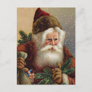 Postal Festiva Vintage German Santa Post Card