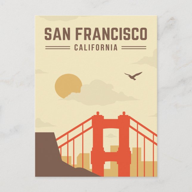 Postal Festiva Vintage Golden Gate Bridge (Anverso)
