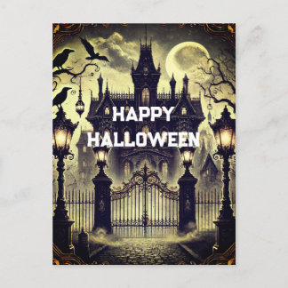 Postal Festiva Vintage gótico victoriano Feliz Halloween