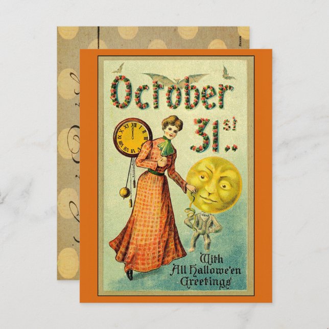 Postal Festiva Vintage Halloween Creepy (Anverso / Reverso)