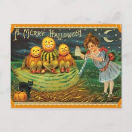 Postal Festiva Vintage Halloween Pumpkins Card