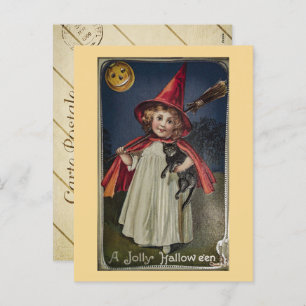 Postal Festiva Vintage Halloween Witch