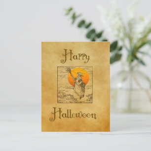 Postal Festiva Vintage Halloween Witch Post Card