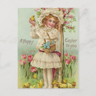 Postal Festiva Vintage Happy Easter