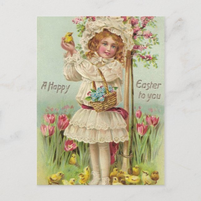Postal Festiva Vintage Happy Easter (Anverso)