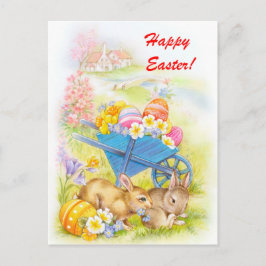 Postal Festiva Vintage Happy Easter