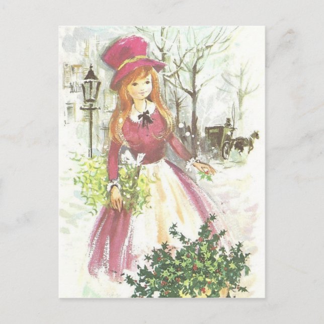 Postal Festiva Vintage Happy Navidades (Anverso)